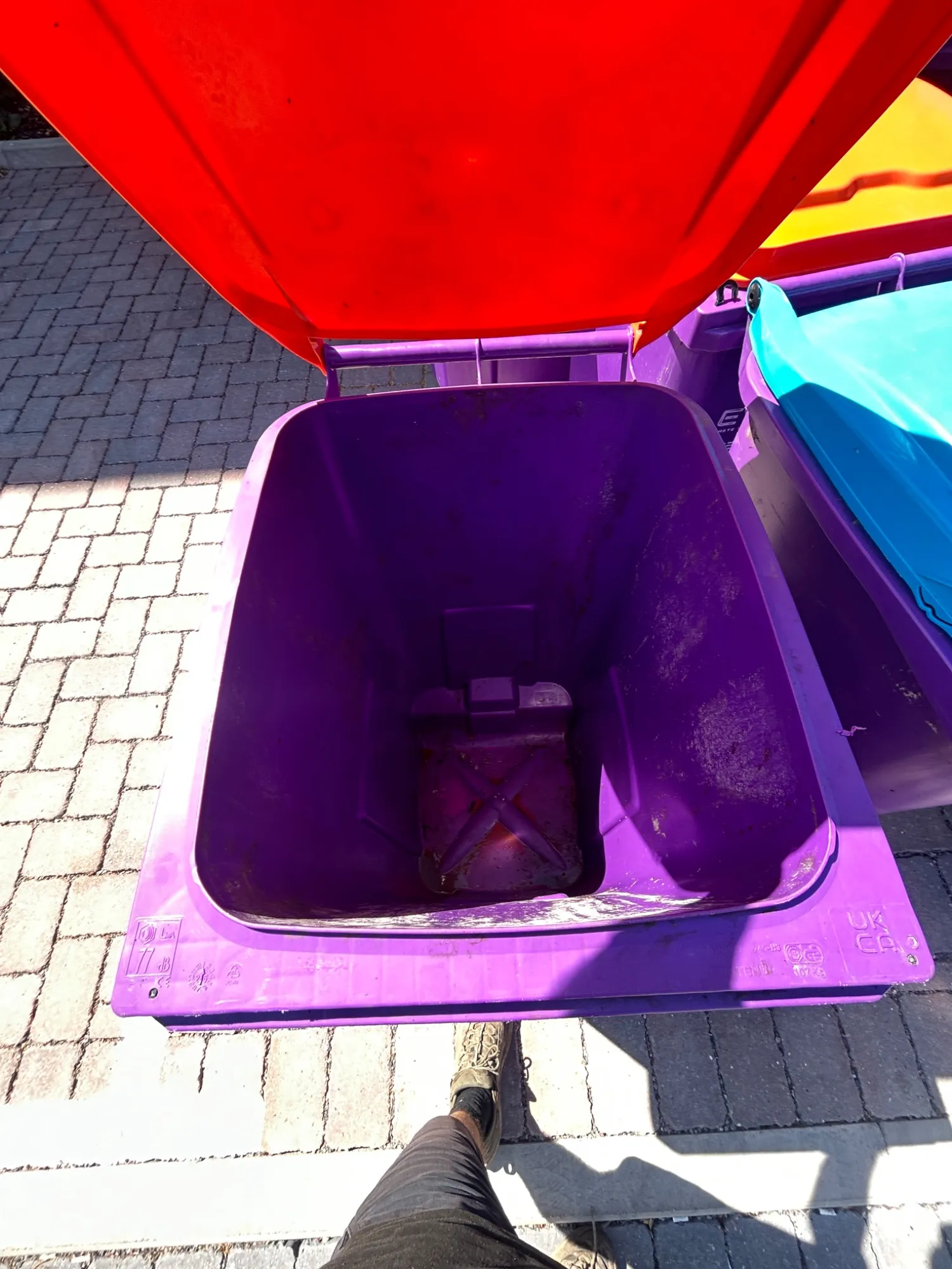 Wheelie bin opened up during the bin cleaning in Rickmansworth